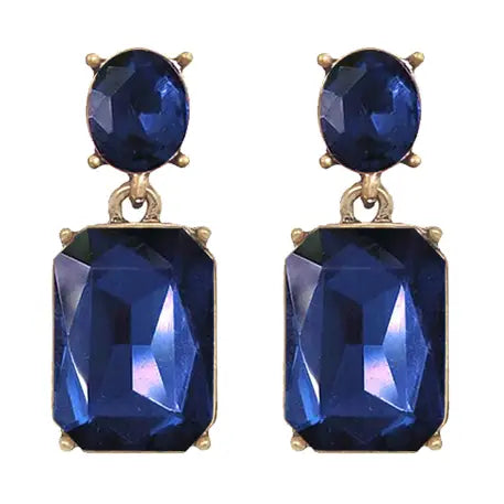 Best Selling Oval Twin Gem Earrings