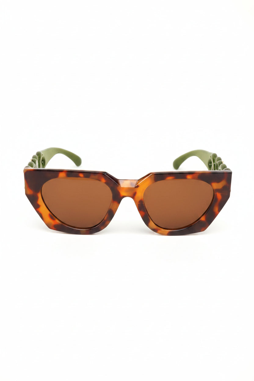 Luxe Zelia Sunglasses - Tortoiseshell/Olive