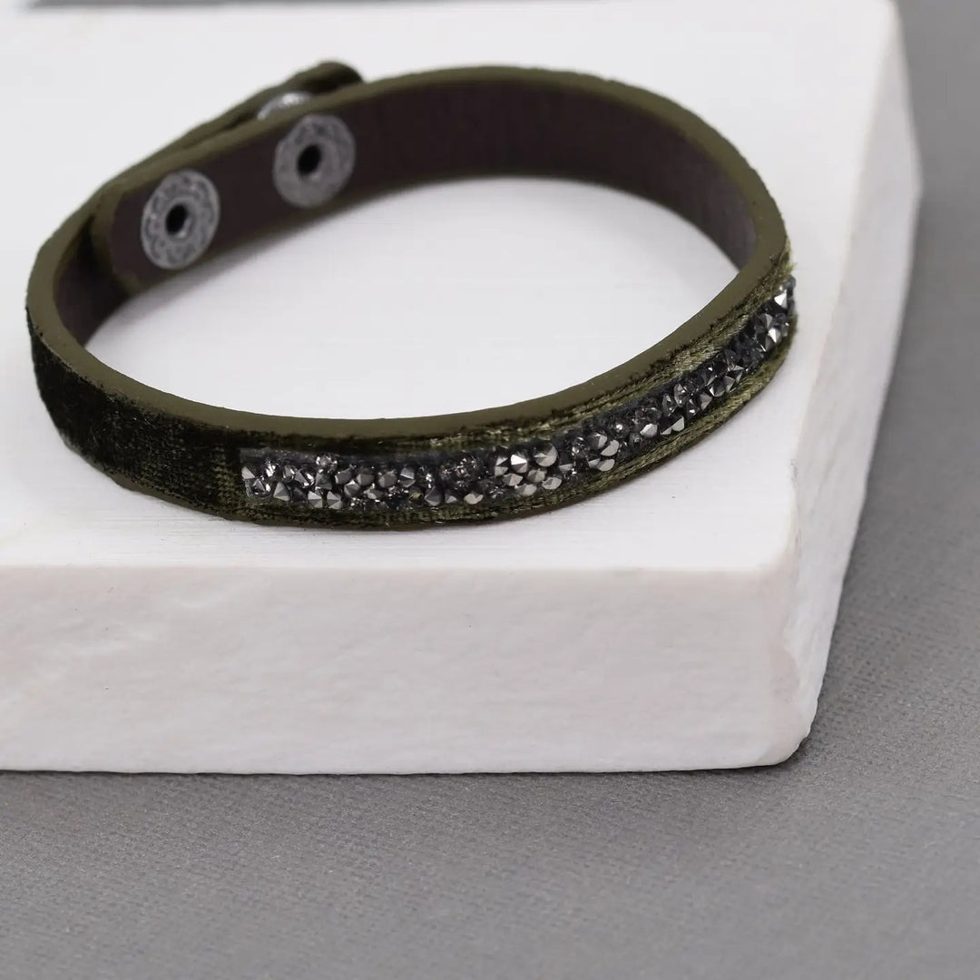 Crystal &amp; Velvet Bracelet
