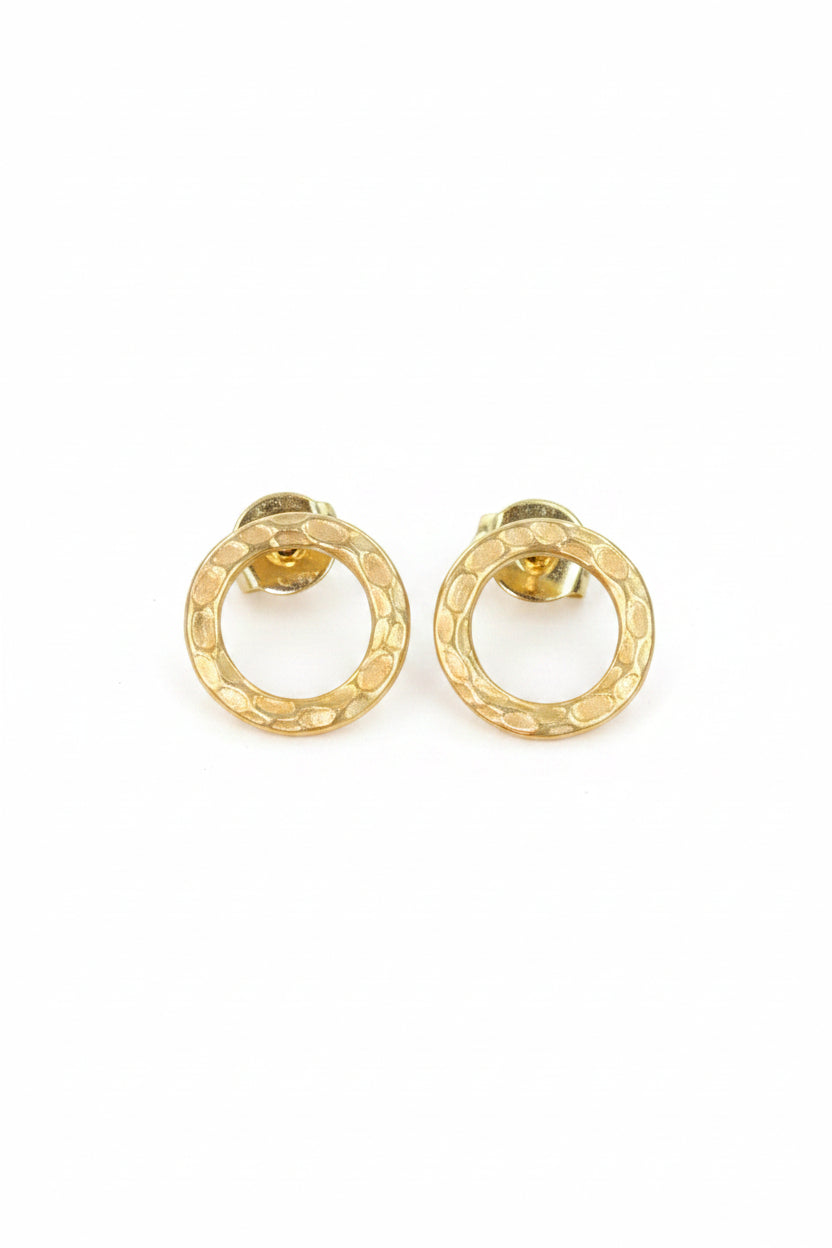 GP210R SIMPLE RING STUD EARRINGS [GOLD-PLATE]