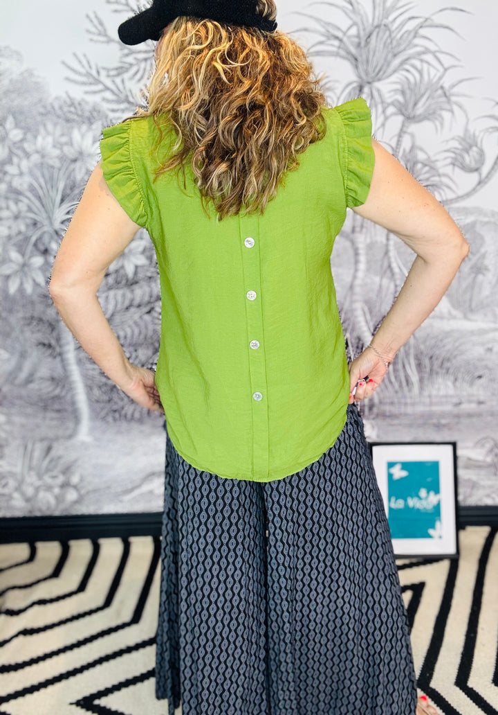 Donna Best Seller Button Back Top Autumn Colours
