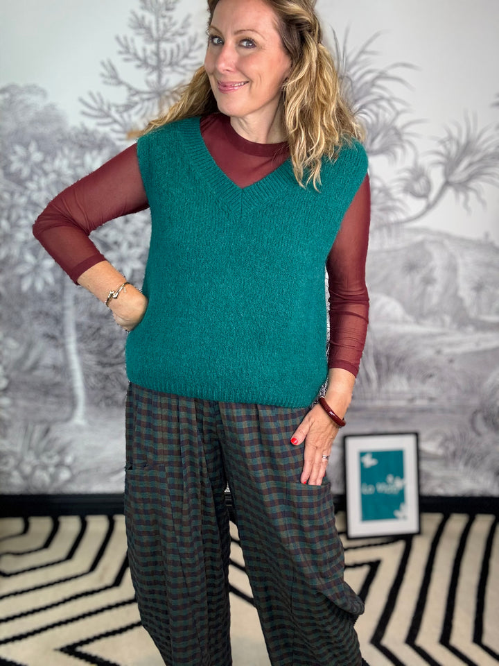 Veronica V-Neck Mohair Tank Knit Top