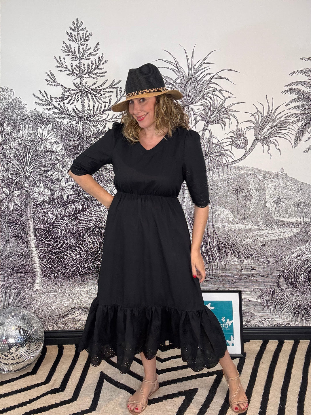 Anais Cotton Fit &amp; Flare Midaxi Dress