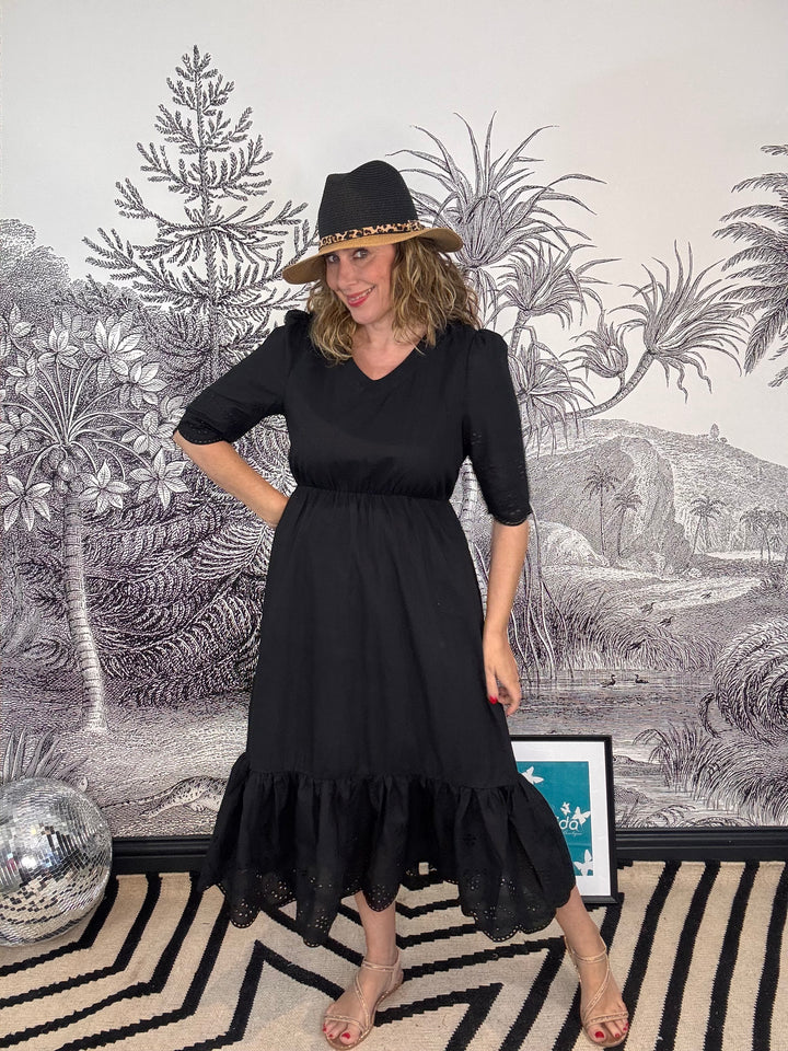 Anais Cotton Fit &amp; Flare Midaxi Dress