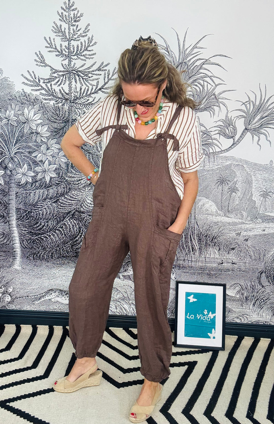 Tuscany Linen Harem Dungarees