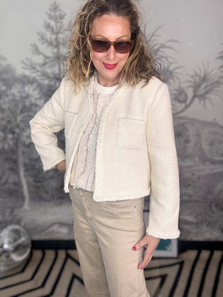 Lisa Tweed Jacket In Ecru