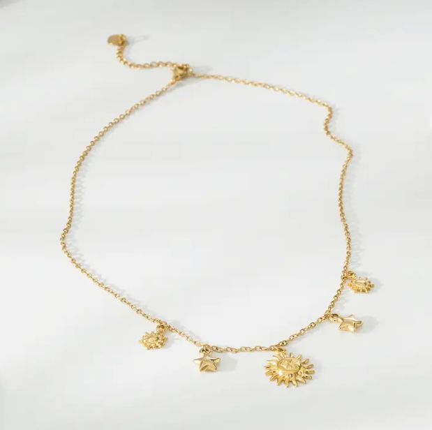 Sun &amp; Star Necklace