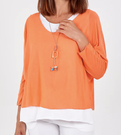 Lucy Summer Double Layer Top with Necklace