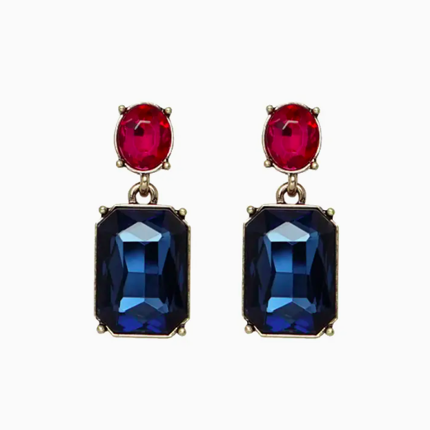 Best Selling Oval Twin Gem Earrings