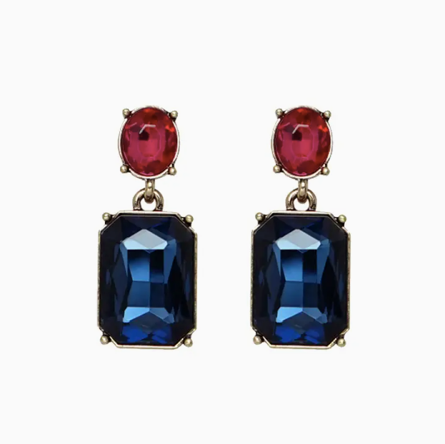 Best Selling Oval Twin Gem Earrings