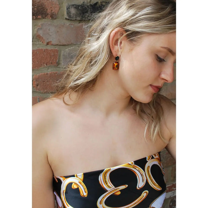 Best Selling Oval Twin Gem Earrings
