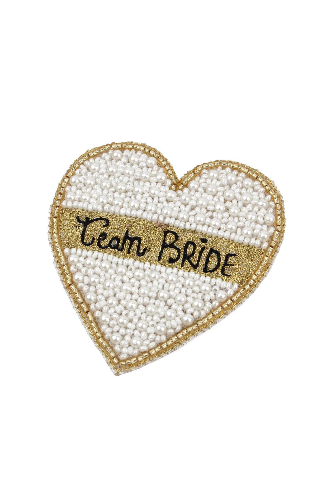TEAM BRIDE BEADED HEART BROOCH