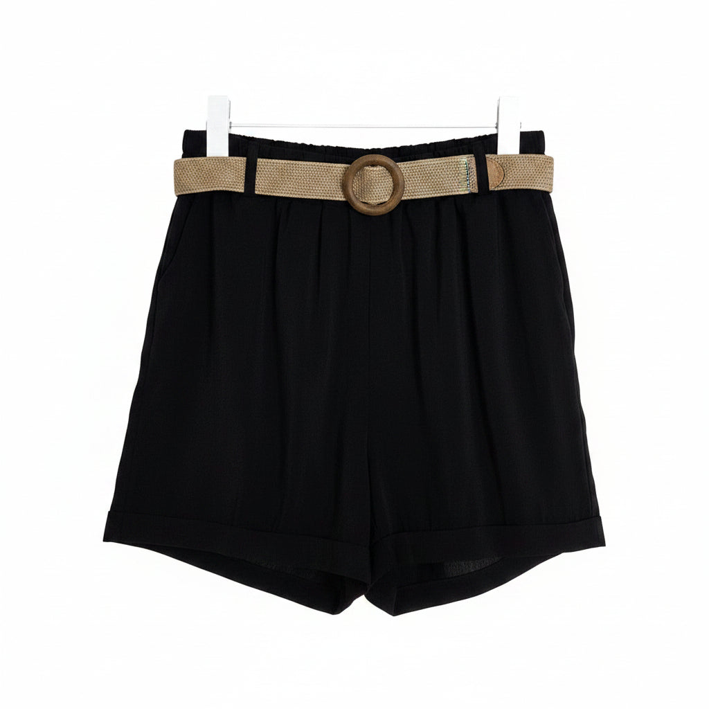 Zanzibar Classic rayon mix shorts with pockets and elasticated natural style belt