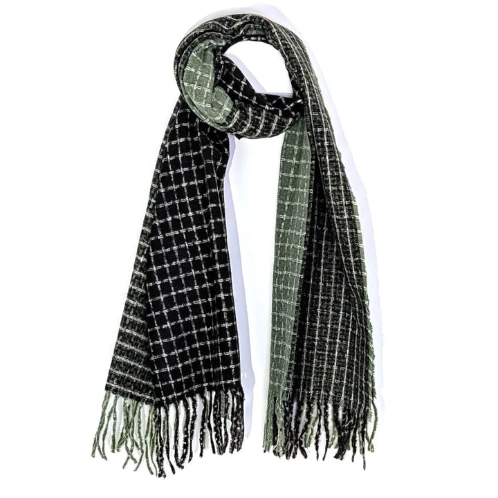 Fannar Woven Check Tassel Scarf