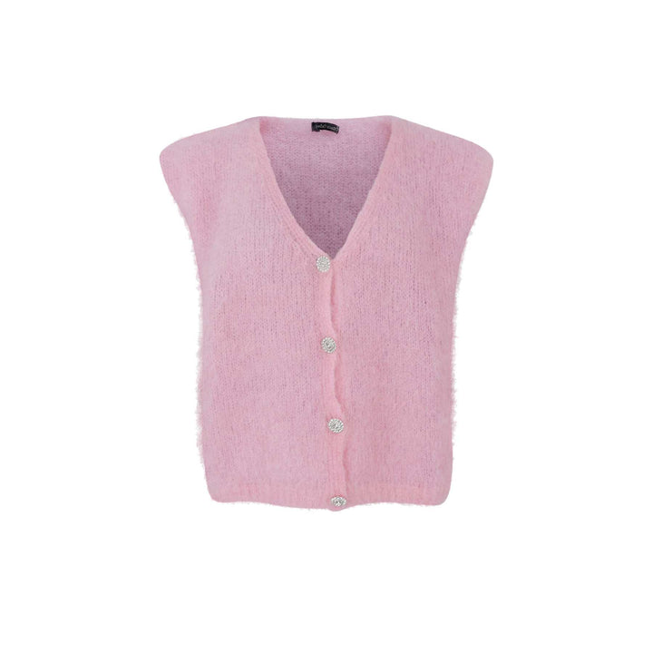 Bjoerk knit vest gilet with diamante Buttons