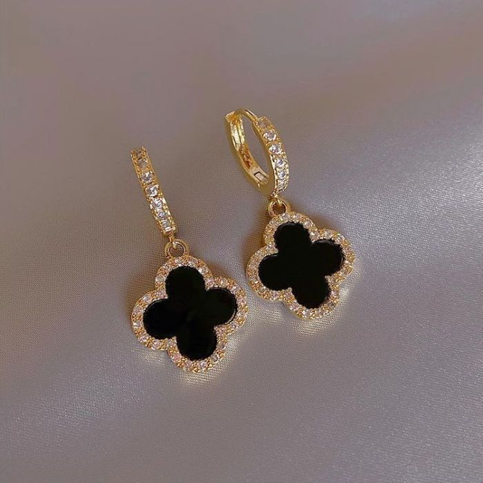 Four Petal Sparkle Edged Earrings