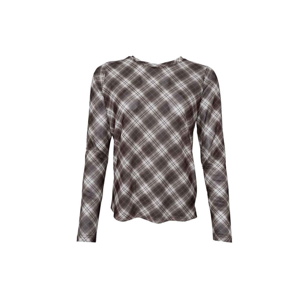 Amma mesh blouse in Brown Check